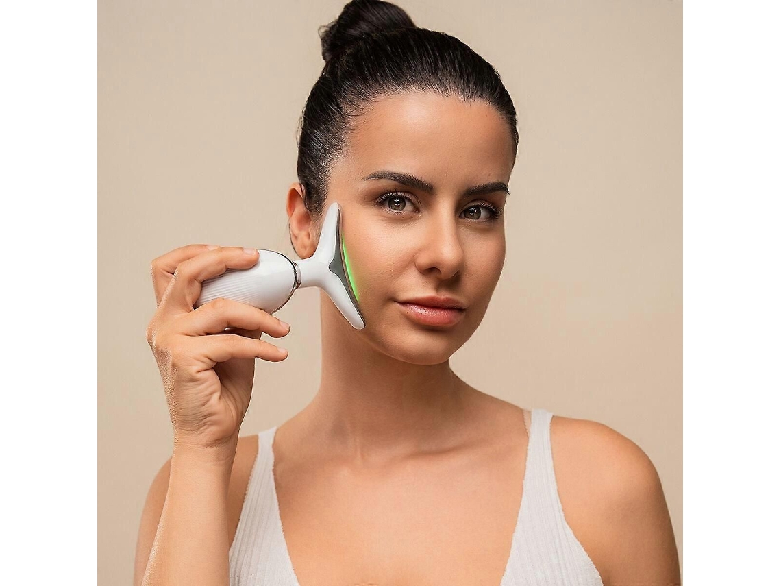 Masajeador Facial Elétrico com Led, Ems e Calor para Efeito Reafirmante GOKOCO