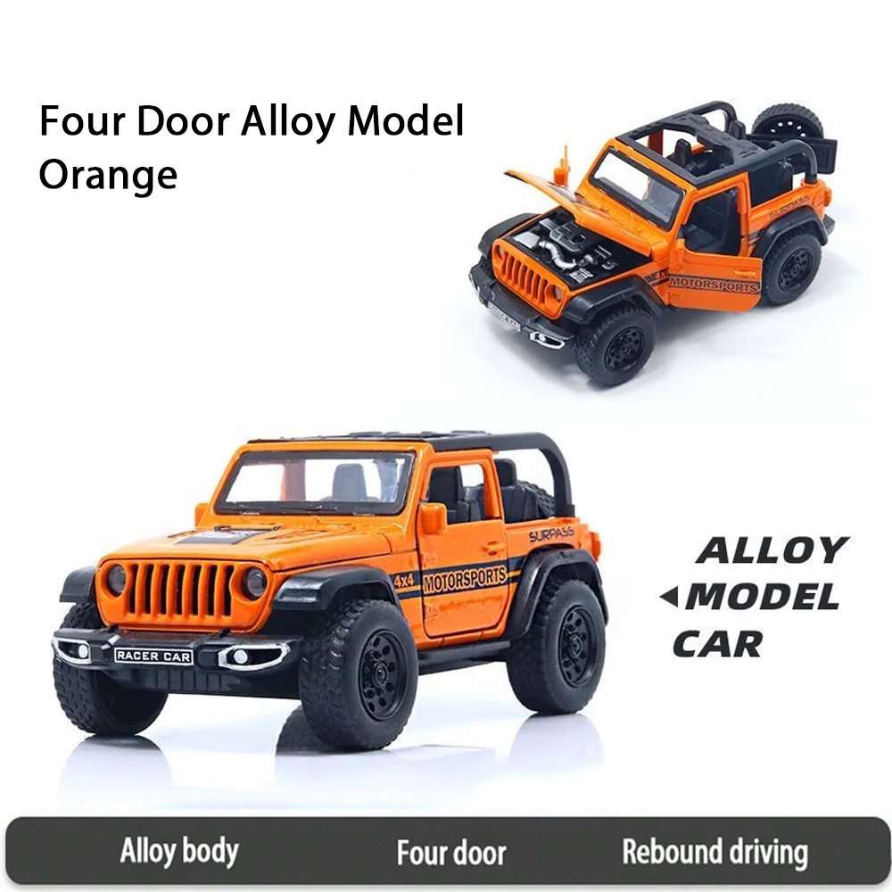 Miniatura de Veículo Off road em Escala 1:36, Feita em Metal Fundido, com Quatro Portas Que Abrem. MDUG (laranja)