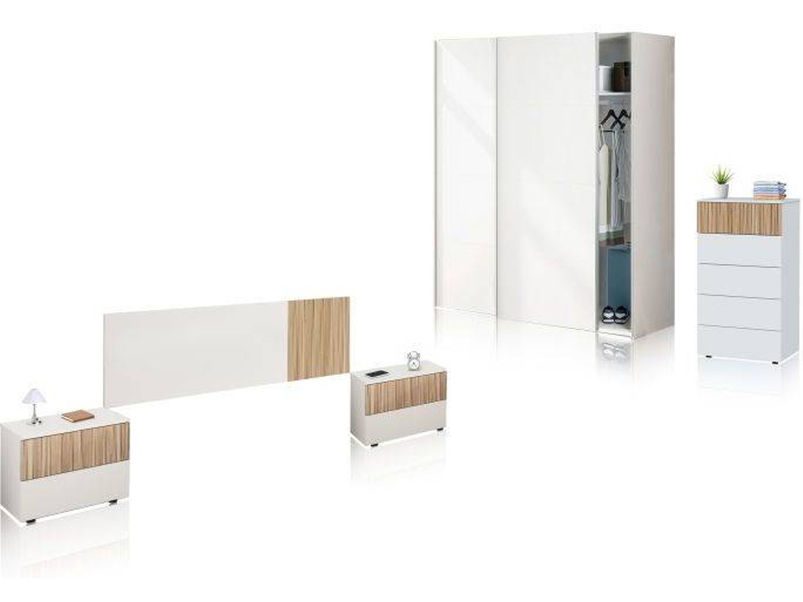 Quarto Nitza 5c Plus V1 Blanco Artik Natur 150 X 200 X 60 Cm Duehome (blanco Mate)