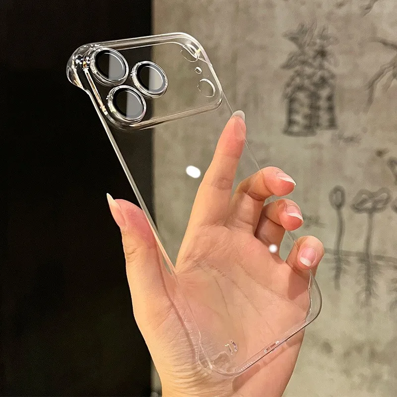 Capa Transparente Para Iphone 17 Pro Max Com Revestimento Eletroplástico, Sem Moldura, Ultrafina E Resistente A Impactos.