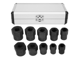 Conjunto De Ferramentas Para Extrair Parafusos Danificados 9‑19mm, Extractores De Parafusos Quebrados, Caixa De Alumínio, 10 Peças