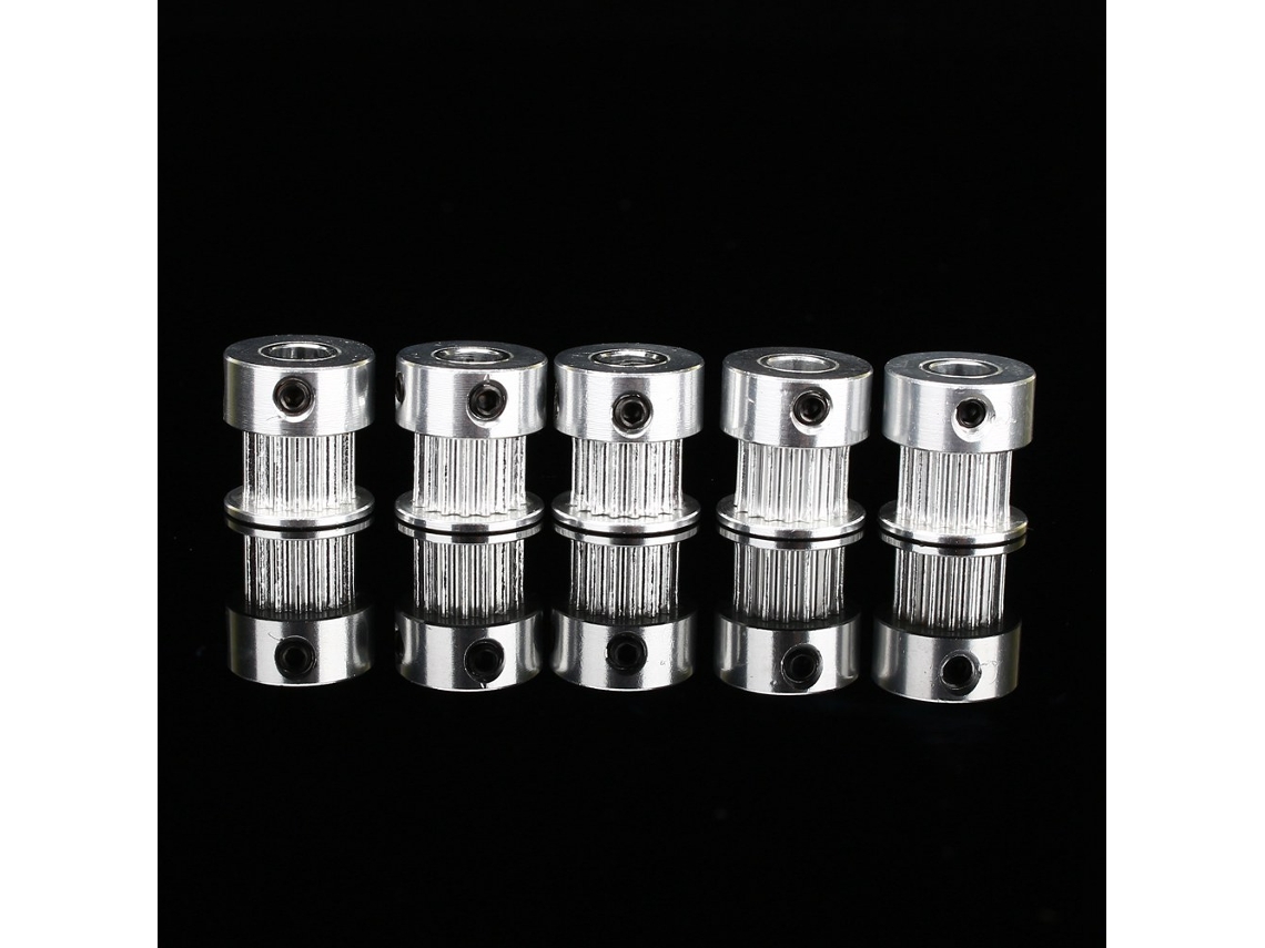 5pcs Polia Dentada Gt2 Alumínio 16 Dentes 5mm Bore Para Impressora 3d Cnc Ferramentas