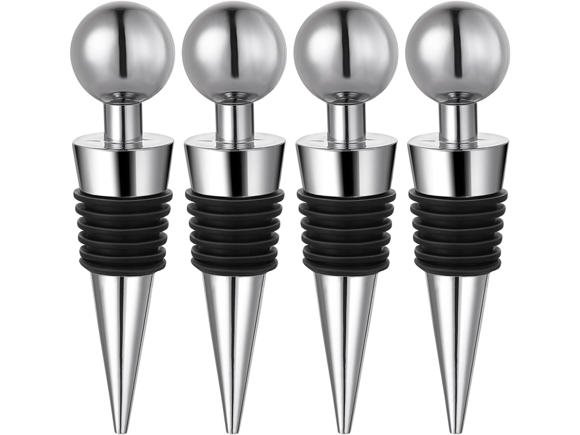 Wxsp Conjunto De 4 Rolhas De Vinho Reutilizáveis ​​para Vinho, Champanhe, Cerveja E Licor