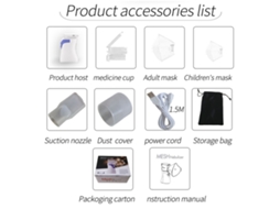 Nebulizador portátil manual mesh com máscaras | S/MARCA