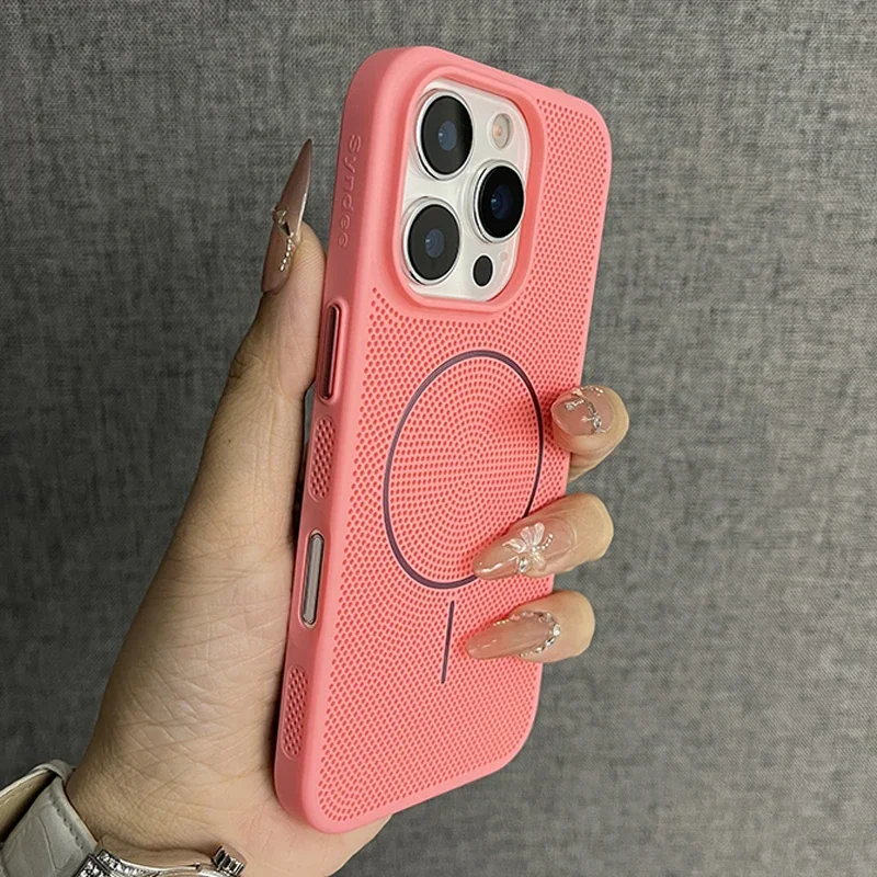 Capa De Celular Com Resfriamento Em Malha (rosa Para Iphone 13 Pro), Policarbonato Rígido Ultrafino.