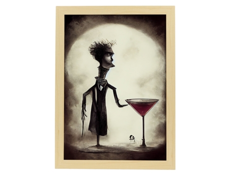 NACNIC Plach Tolerantente Do Estilo Do Estilo De T Burton Ilustrações De Negociações Inspiradas Na Arte Gótica E Escura Estrutura De Madeira A4