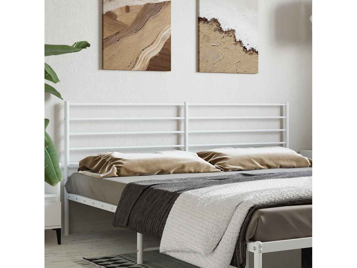 Vidaxl Cabeceira De Substituição 200 Cm Metal Branco