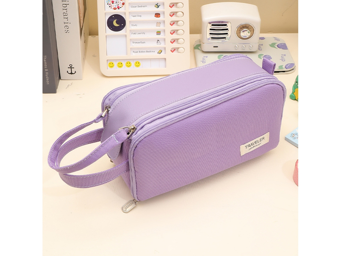 Estojo para Lápis, Grande, com Zíper, Roxo AQUAFORGE