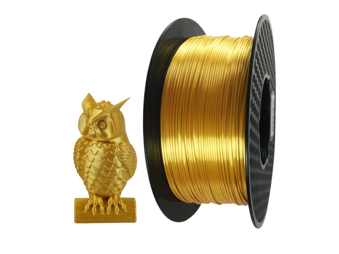 Filamento Para Impressora 3d Pla 1,75 Mm Silk Gold 1 Kg Carretel Material De Impressão 3d Pla Pla Brilhante E Sedoso Slowmoose (2,2 Lbs)
