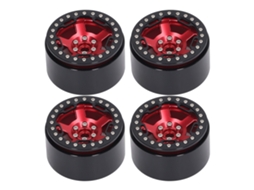 Mali 4 Pcs Cubo de Roda de Carro Rc 2.2 Polegadas 12mm Hex Drive Alumínio 36mm para Crawler 1/10 Vermelho