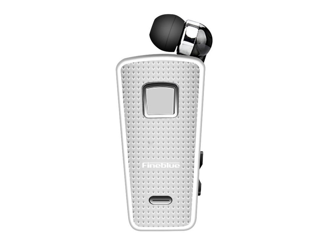 Kit Mãos-livres Estéreo Portátil Fineblue F970 Portátil Sem Fio Bluetooth para Pescoço Tipo Telescópico Branco