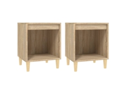 Bedside Cabinet, Bedside Cabinets Vidaxl Marrom Madeira Processada (n/a)