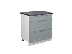 Móvel de cozinha Fame-Line, 80cm com 3 gavetas, PT Antracite, Azul claro-cinza, Branco VICCO