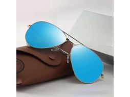 Óculos de sol Ray Ban 3025, 112/19, aviador dourado, lentes espelho verdes, tamanhos CHARM