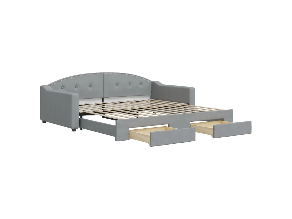 Daybed With Trundle, Daybeds With Trundles Vidaxl Cinzeto Tecido (100 X 200 Cm)