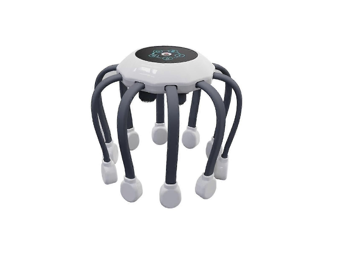 Massageador Elétrico de Cabeça com Função Polvo, Massagem no Couro Cabeludo Música, 5 Modos, 14 Contatos Vib Ração e Terapia Luz Verm GOKOCO