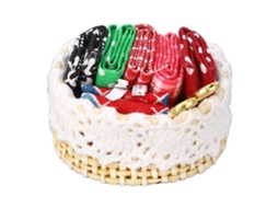 Kit De Costura Em Miniatura Para Casa De Boneca Com Cesta E Acessórios