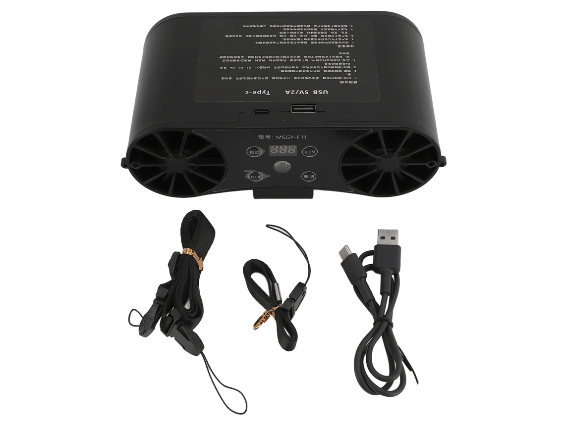 Ventilador De Cintura Recarregável Com Display Digital
