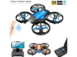 Mini Drone com Câmera 4K Hd Modelo: V8 Duração Da Bateria: 12 Min Azul