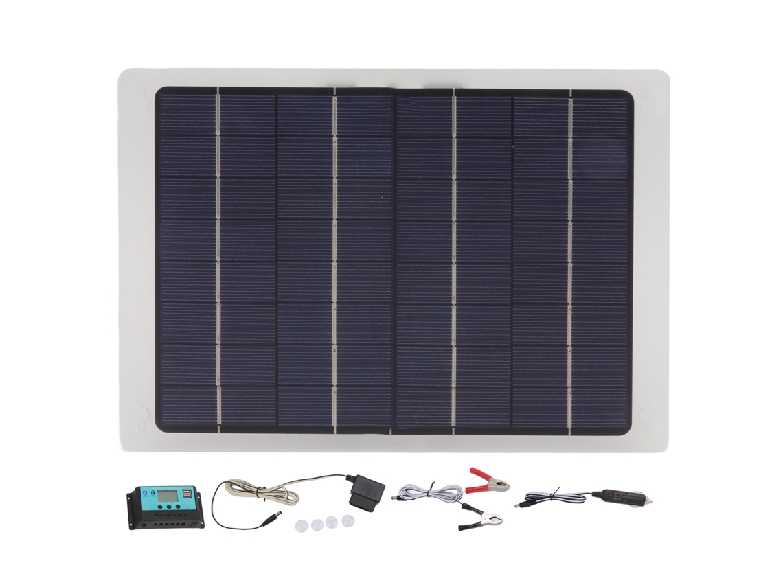 Kit Painel Solar Primerox 10w Monocristalino 18v com Usb para Carro Outdoor