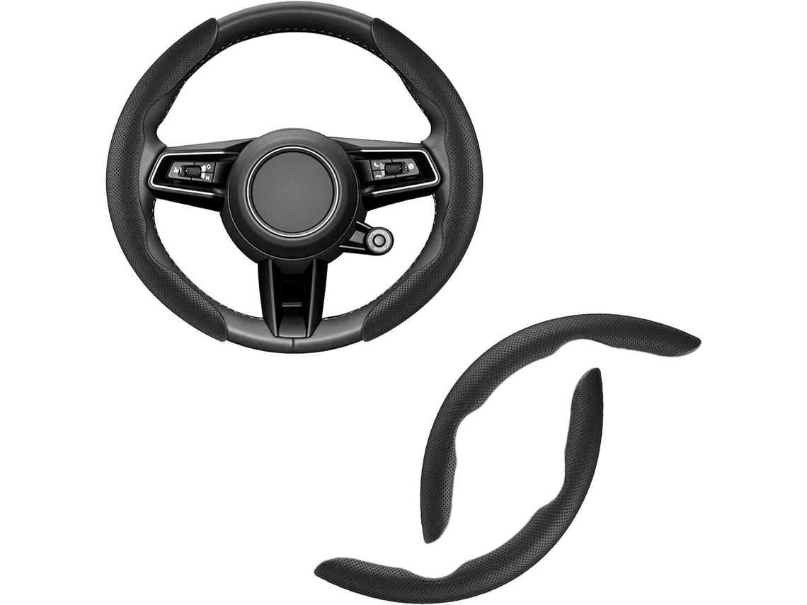 Capa Volante Couro Perfurado Ultrafino 2un, Anti derrapante Respirável Compatível Volante 38cm Acessórios Automóvel STELASPLEN