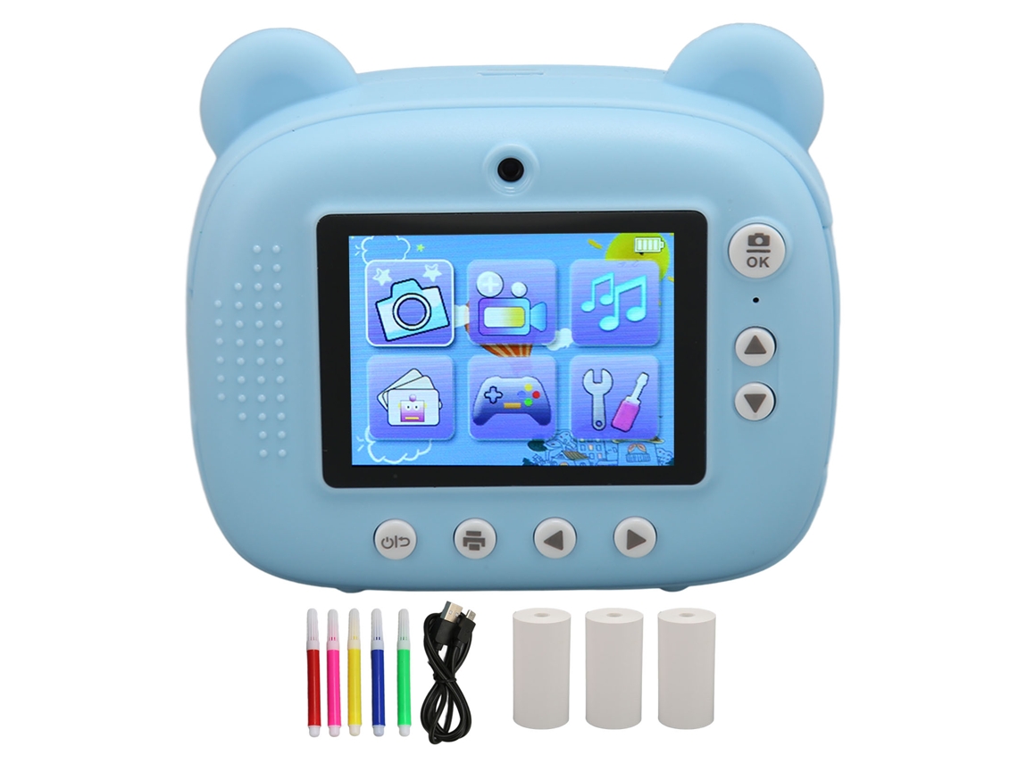 Câmara Instantânea para Crianças 2.4 Polegadas Ips 24mp Usb Duplo Gravação de Vídeo com Papéis para Crianças e Família