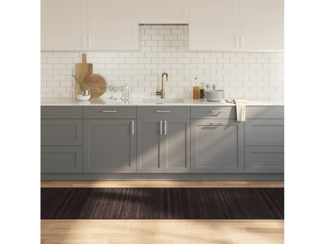 Vidaxl Tapete Retangular 80x300 Cm Bambu Castanho-escuro