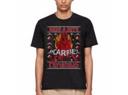 Rockinstone Carrie Movie A Very Carrie Christmas Black Adult T-shirt Size:xxl