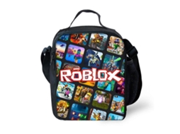 Lancheira térmica infantil com estampa Roblox, ideal para piqueniques e escola (adequada para meninos e meninas).