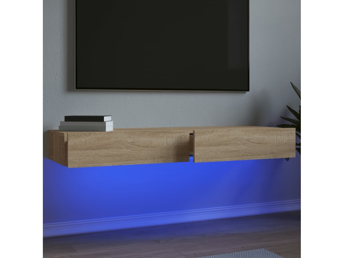 Vidaxl Móveis De Tv Com Luzes Led 2 Pcs 60x35x15,5 Cm Carvalho Sonoma