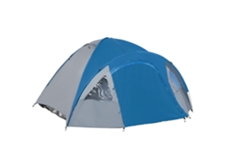 Tenda De Campismo Para 2-3 Pessoas De Com Janelas 2 Bolsos E De Transporte 300x250x130 Cm Cinza E Azul