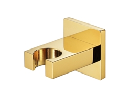 Suporte para Chuveiro de Mão em Latão Polido Dourado, Ajustável e Ideal Duchas Manuais Alta Pressão. Fabricado Maciço, Garante Durabilidade AQUAFORGE