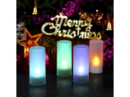 12 Velas LED Sem Chama com Cores Mudar e Base de Carregamento