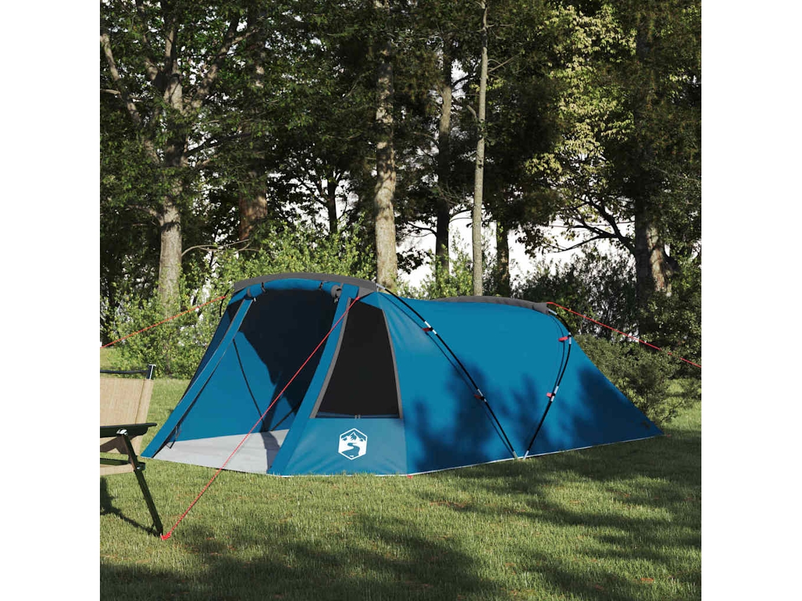 Vidaxl Tenda Tunnel Para 3 Pessoas 3 Pessoa Azul E Cinza
