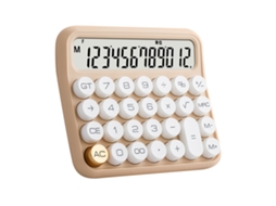 Calculadora De 12 Dígitos Com Display Lcd Grande Botões Grandes Interruptor Mecânico Para Escritório Escola Lar Cor Té De Leite