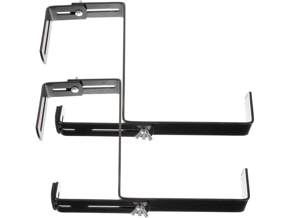 Kit de 2 Vasos Suspensos Inoomp com Suportes Retráteis para Varandas e Sacadas, em Ferro Forjado, Ideais para Terraços CHABERLU