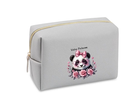 Necessaire Cinza Panda Laço Personalizada Taperso