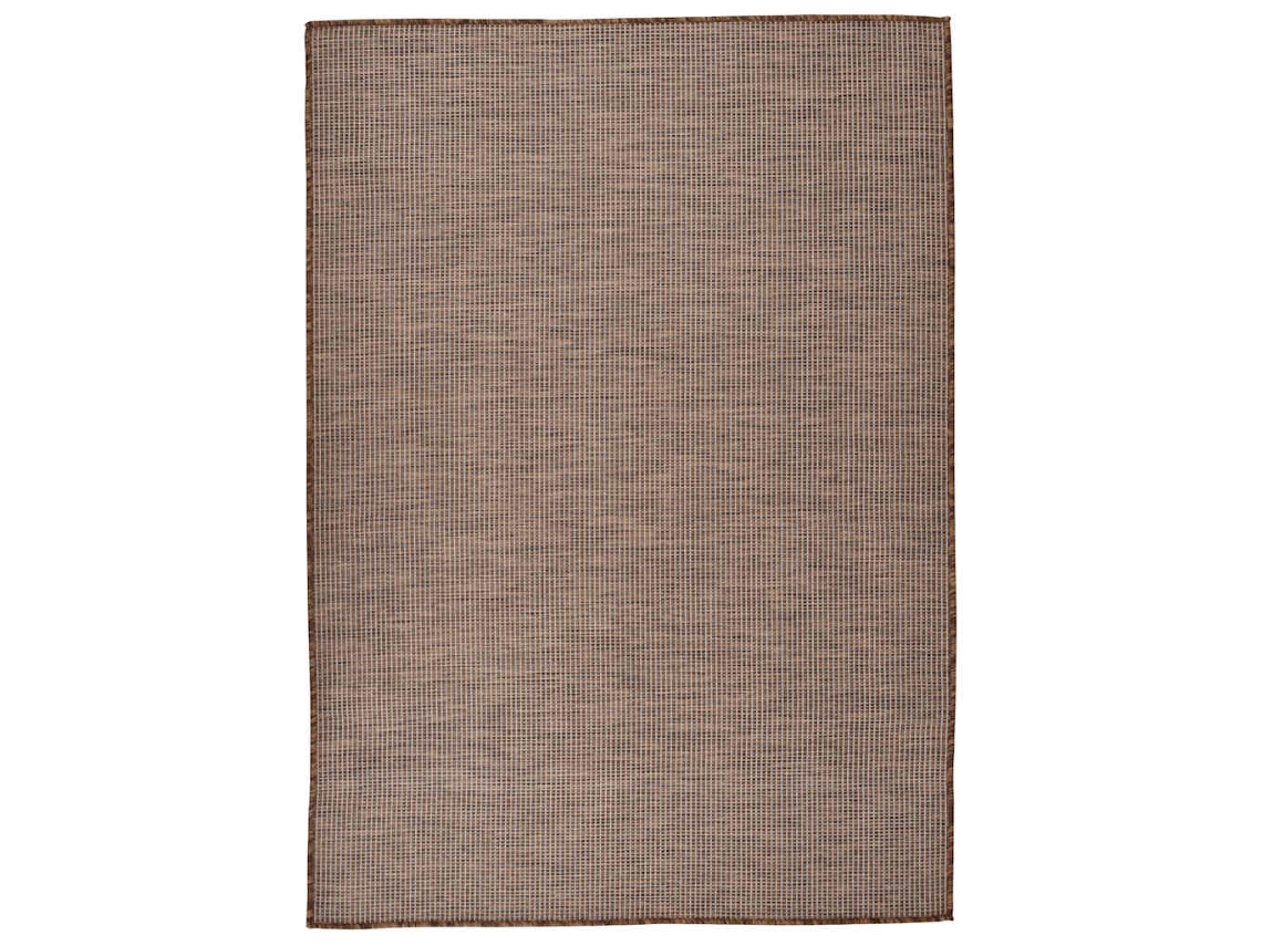 Vidaxl Tapete De Tecido Plano Para Exterior 140x200 Cm Castanho