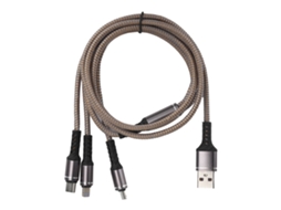 Cabo de Dados 3 em 1 Carregamento Rápido EOOCOO 1,2m cinza