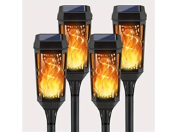 Kit com 1 luminária solar de parede para jardim e pátio AQUAFORGE