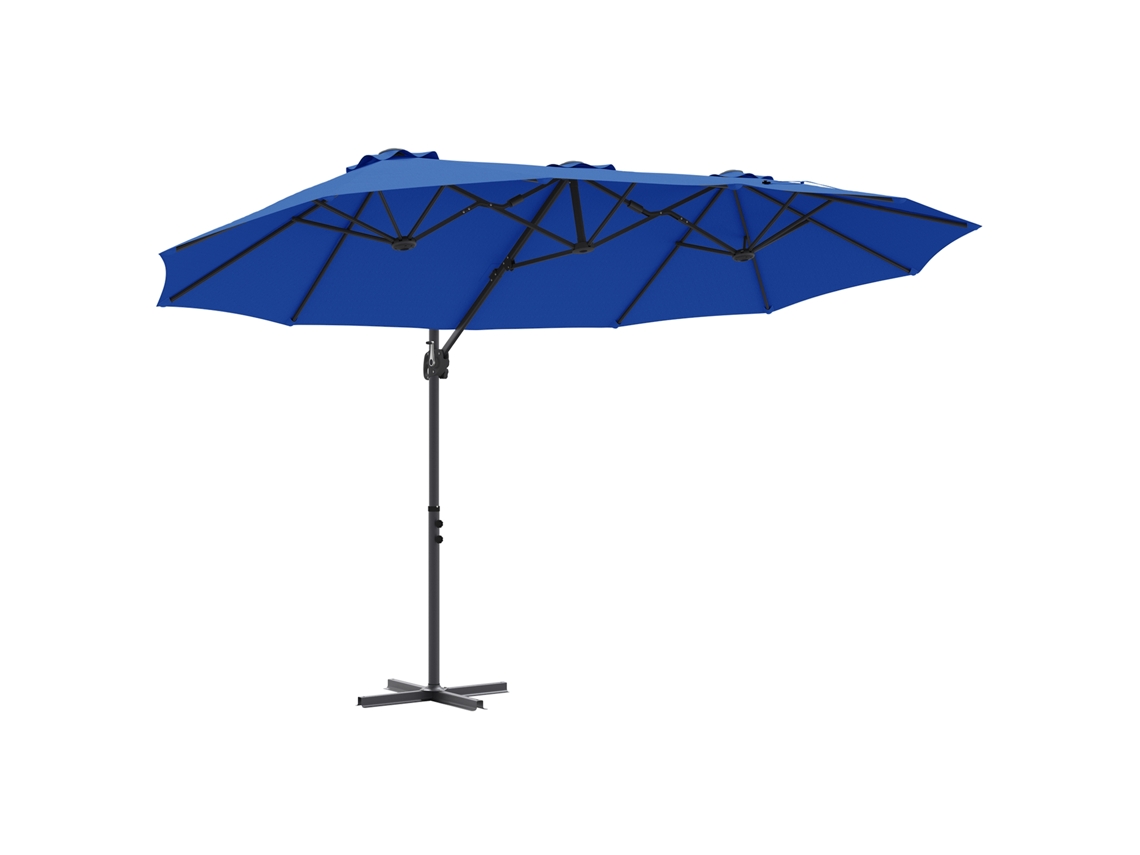 Conjunto 1 Parasol Outdoor Vidaxl Azul Poliéster (372 X 198 X 243 Cm)