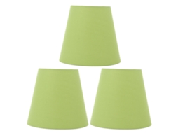 Conjunto de 3 Abajures de Tecido Moderno E14 com Capa de Pó para Quarto Pea Green