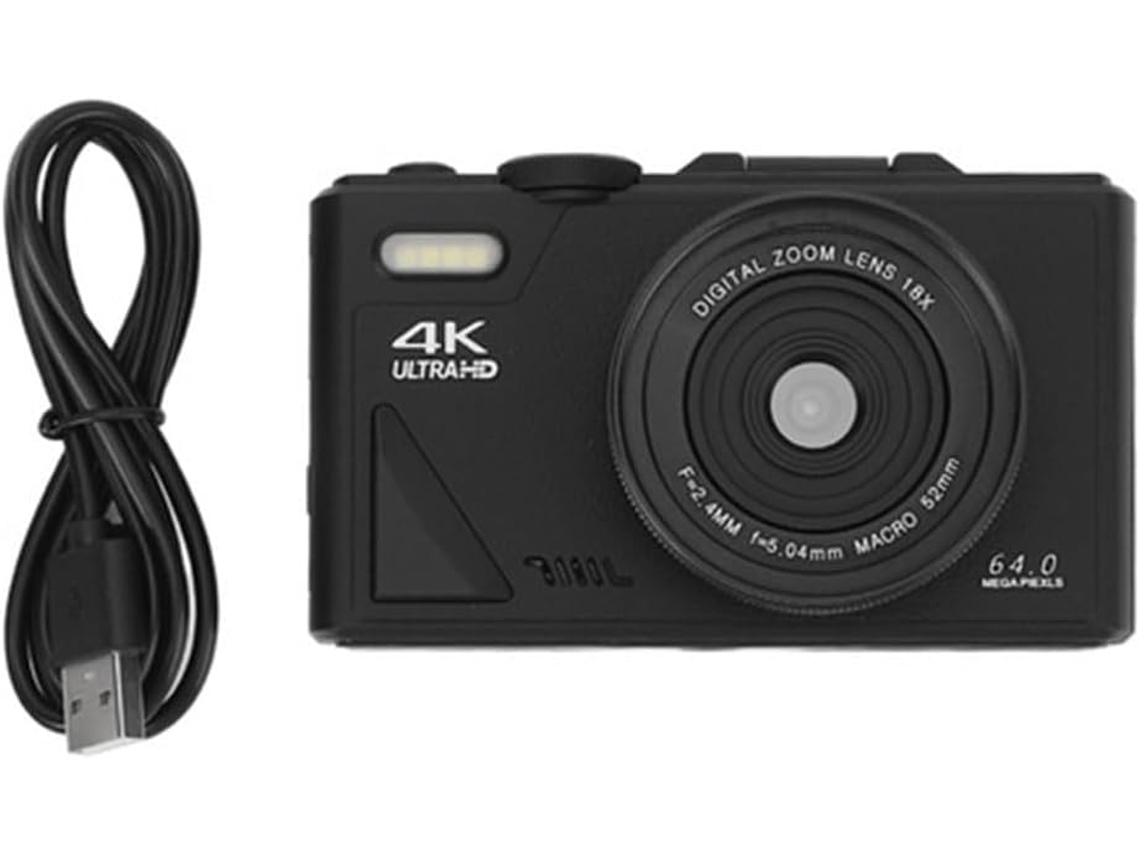 Câmera Digital Retrô de 64 Mp, Estabilização e Função de Pausa de Vídeo. SFUSHOS