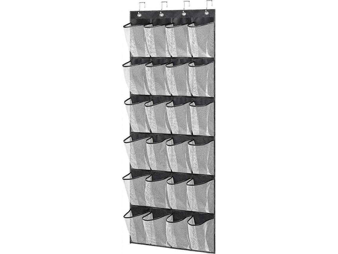 1 Peça Organizador De Sapatos Sobre A Porta, Suporte De Prateleira Para Sapatos Pendurado, 24 Bolsos Grandes De Malha Para Organização Da Porta Do Gua