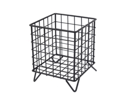 Cesta de Armazenamento 2 Camadas, Removível, Ferro e Madeira, para Frutas e Legumes, na Cozinha, Preta