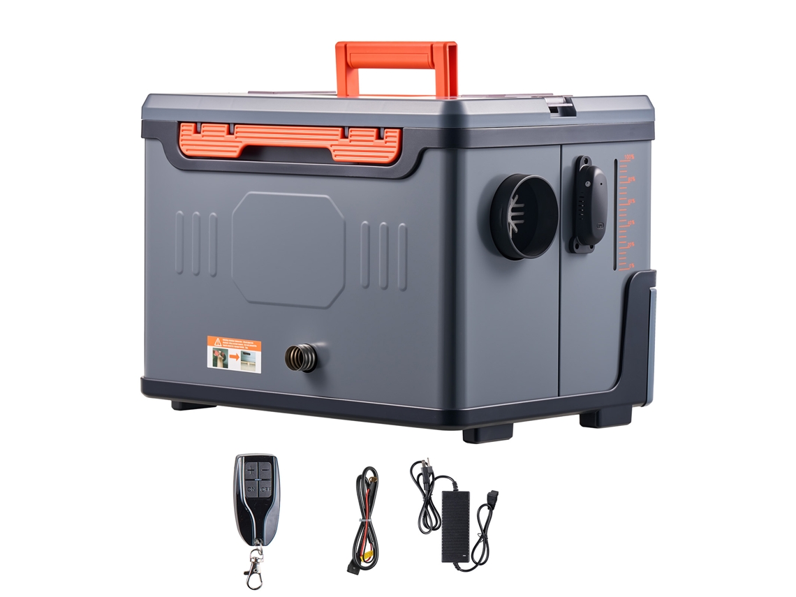 Aquecedor a Diesel de 5 8kw Portátil, Tudo em Um, com Controle por Bluetooth, Remoto e Tela Lcd, Tanque Combustível 5 L para Caminhões Autocaravanas,