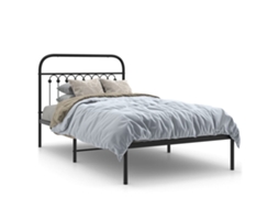 Estrutura de Cama com Cabeceira Metal Preto MAISON EXCLUSIVE 100x190 cm
