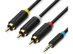 Cabo Vention Estéreo Bcbbg Jack 3.5 Macho - (3x Rca Macho - 1.5 M - Preto)*
