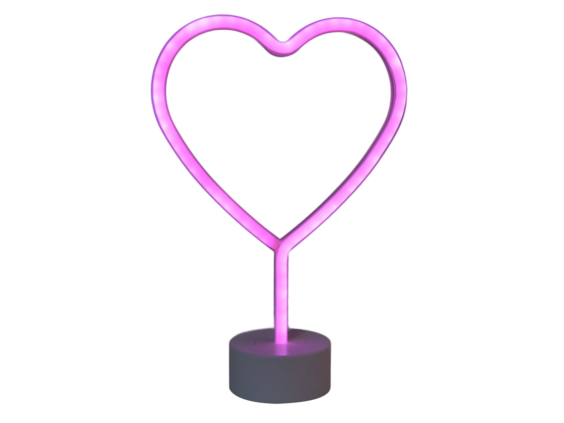 Letreiro Neon LED em Forma de Coração com Base, Bateria, Decoração Casa, Quartos, Festas, Casamentos, Aniversários