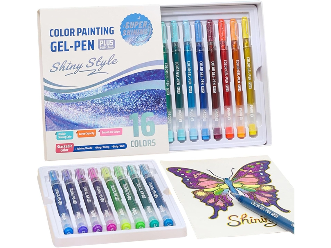 Conjunto De Canetas Gel Coloridas Para Escola Várias Cores, Dura 24/16